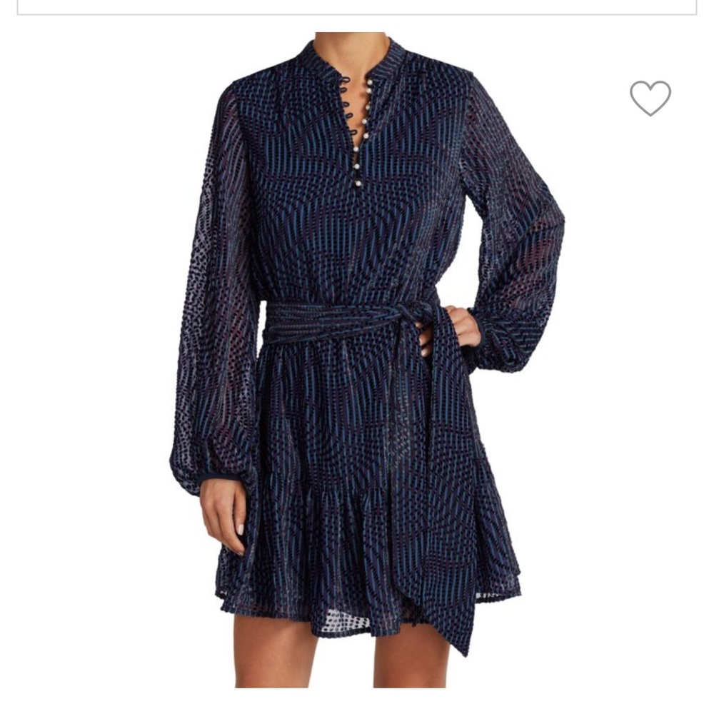 NWOT Tanya Taylor Ellette Velvet Polka-Dots Dress Small